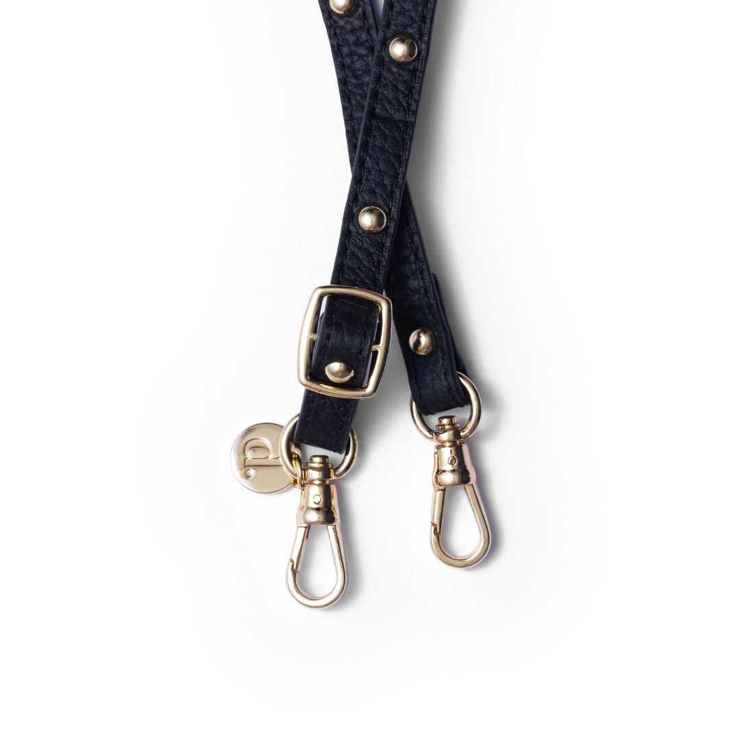 Slimline | Strap with gold studs | Black