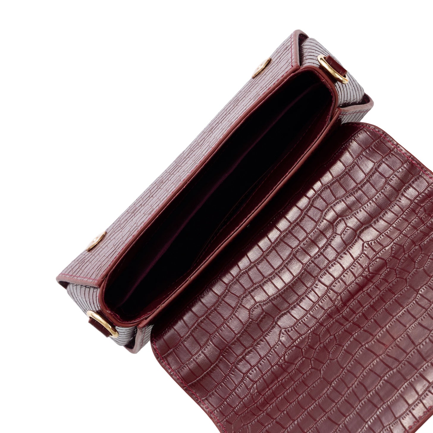 Sophie Crossbody Bag | Crocodile Chic | Burgundy