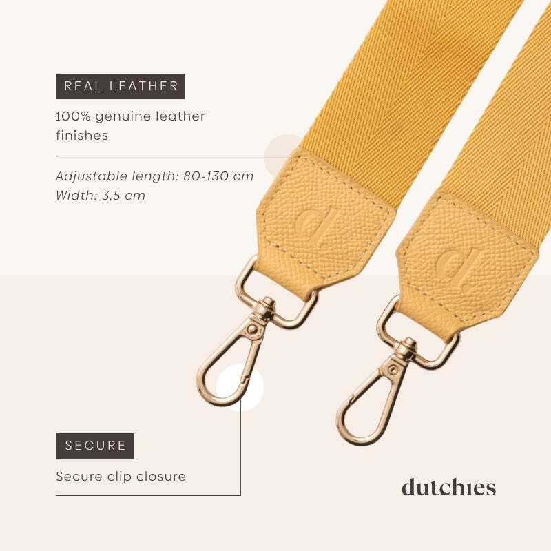 Phone Strap | Basic | Yellow with adjustable length and secure clip closure for hands-free convenience.