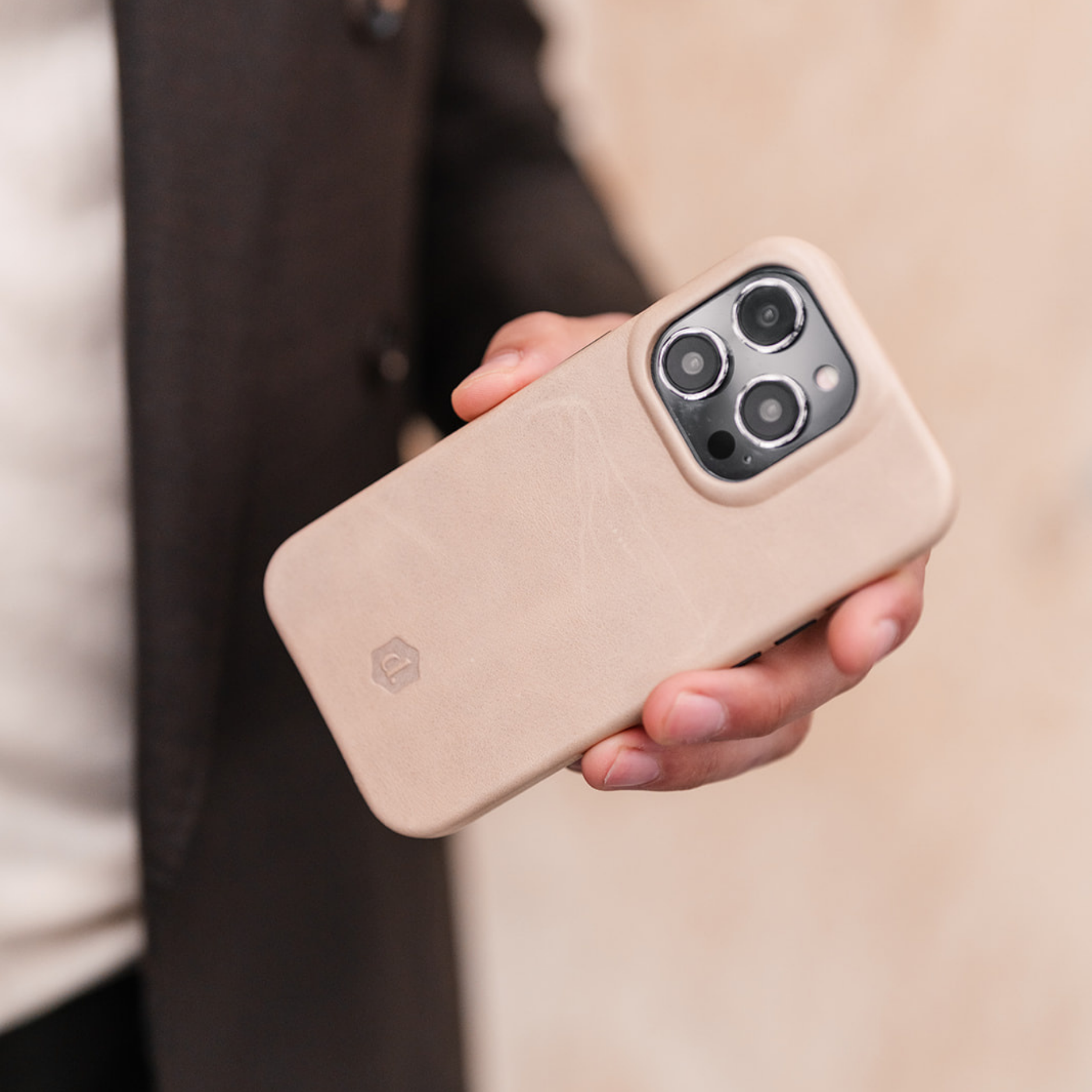 iPhone Case | Men | Beige | Full Leather design | Dutchies