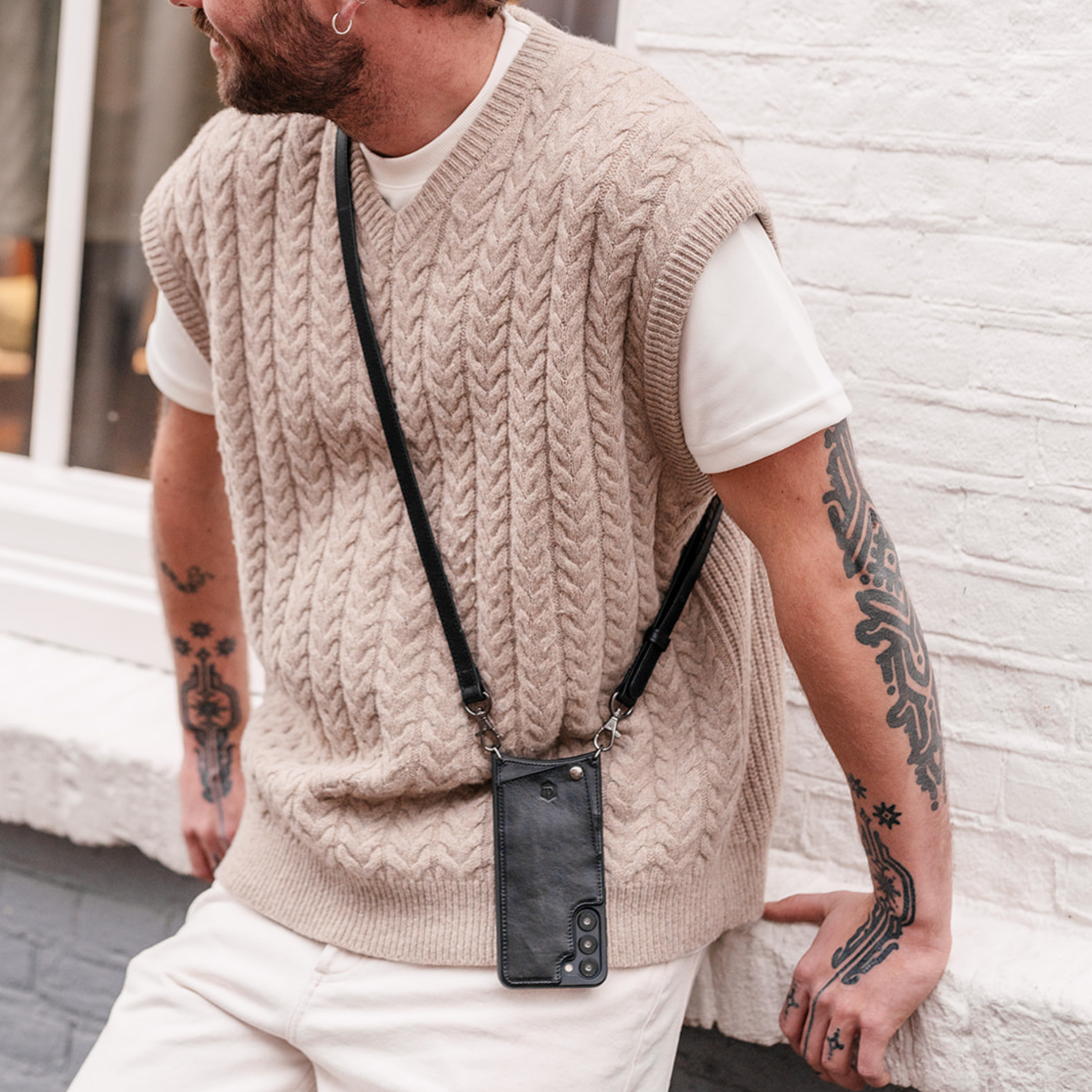 Samsung Crossbody set | Hoesje & Koord | Men | Zwart