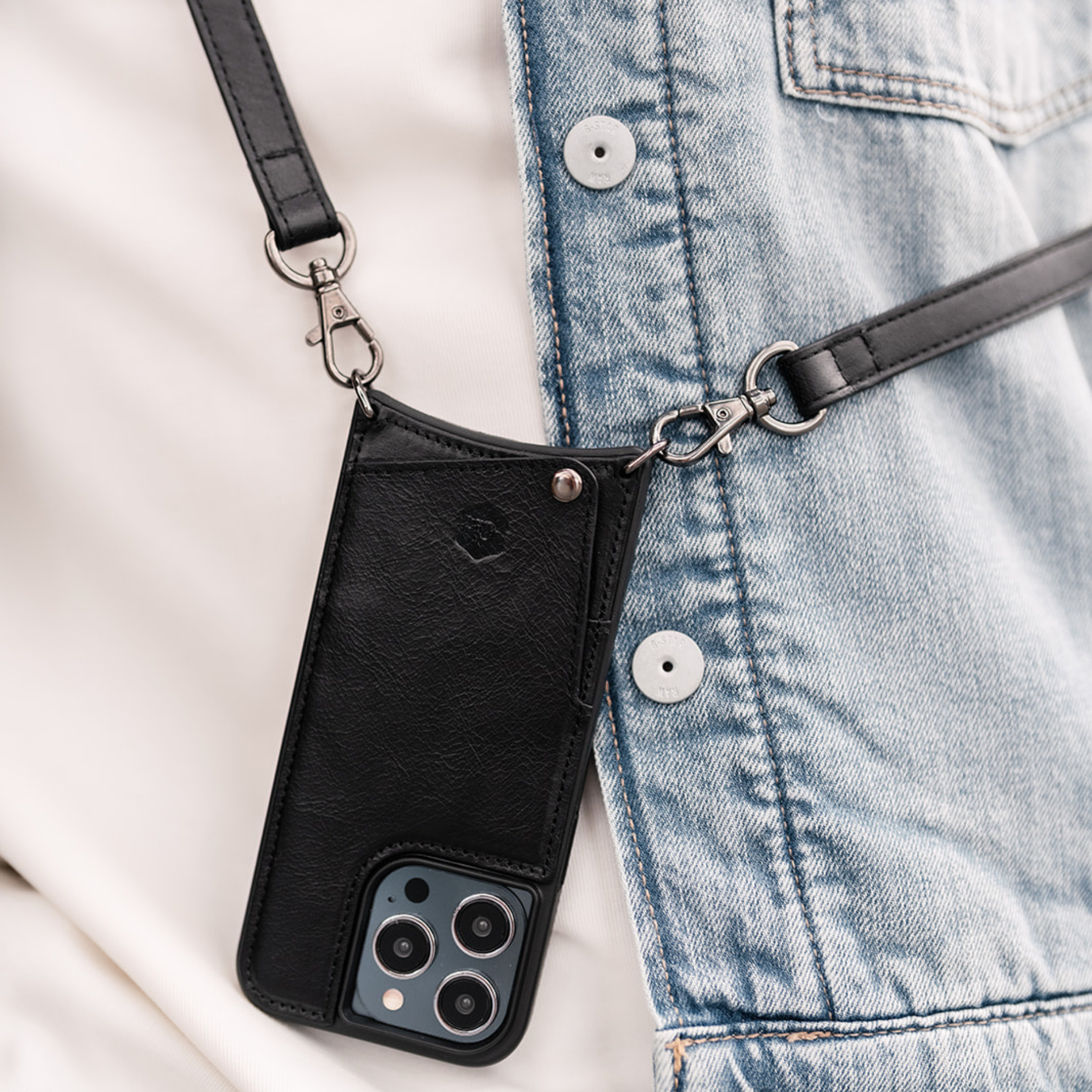 iPhone Crossbody set | Hoesje & Koord | Men | Zwart