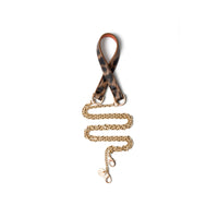 Phone Chain | Spanish | Leopard featuring a stylish leopard print design and a gold chain for hands-free convenience.