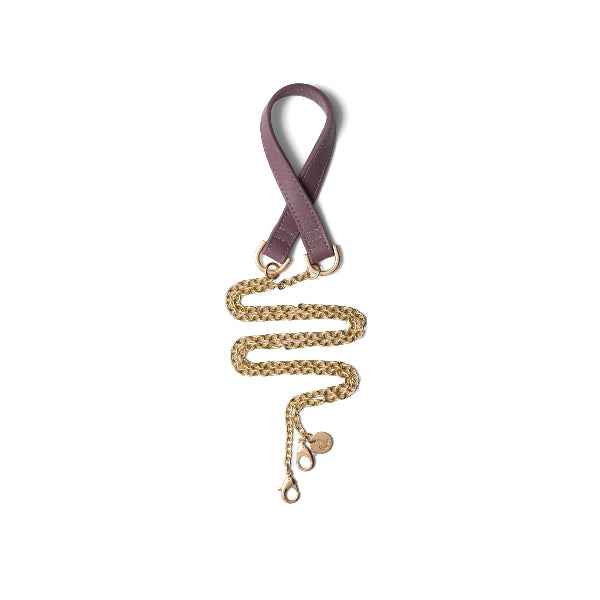 Phone Chain | Spanish | Mauve - a stylish mauve and gold chain for hands-free convenience.