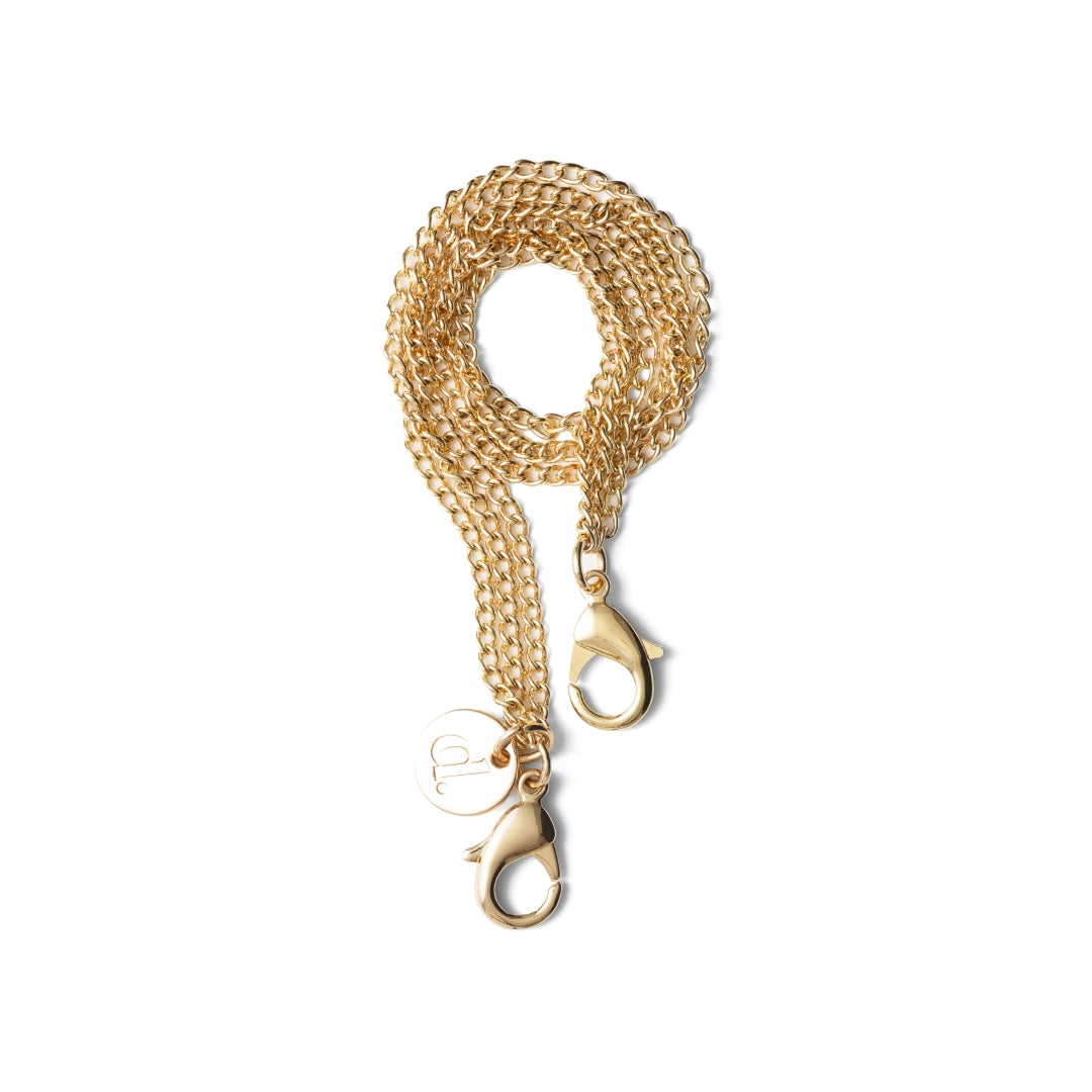 Phone Charm | Gold | Danish - elegant golden chain phone charm, perfect for style and functionality.