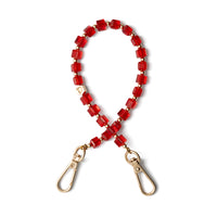 Red glass phone charm, Phone Charm | Beaded | Hedy, with gold clasps for phone wristlet