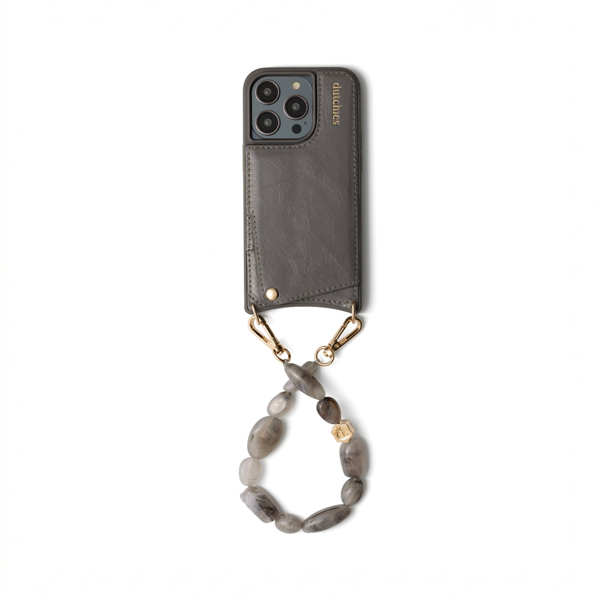 Charm Set | iPhone | Graphite Grey | Ada - stylish phone case with card holder and charm in chic design.