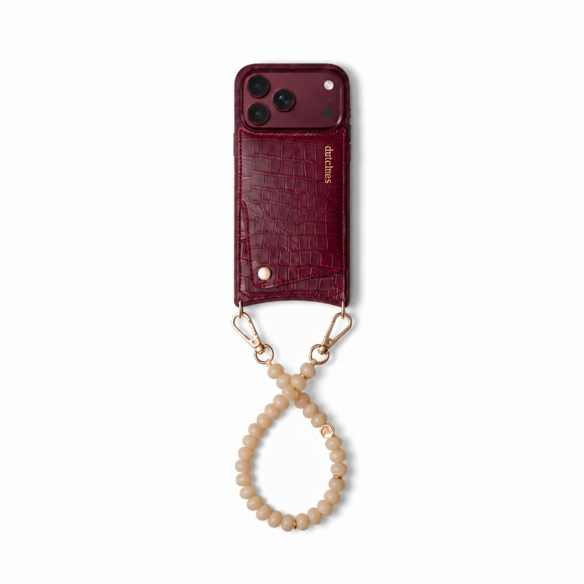 Charm Set | iPhone | Burgundy | Marisa - stylish phone case with a chic charm and card holder.