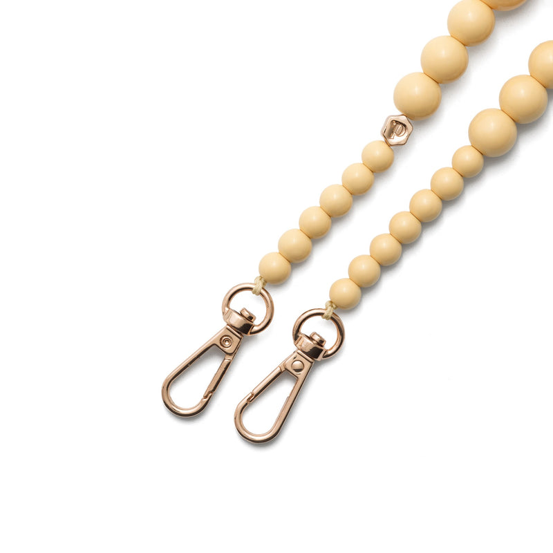 Phone Charm | Beaded | Fanny: yellow phone charm strap with stylish clips and beads.