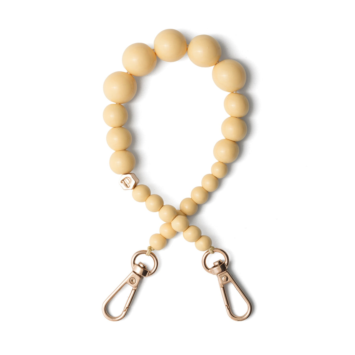 Phone Charm | Beaded | Fanny phone charm strap with yellow beads and gold clips.