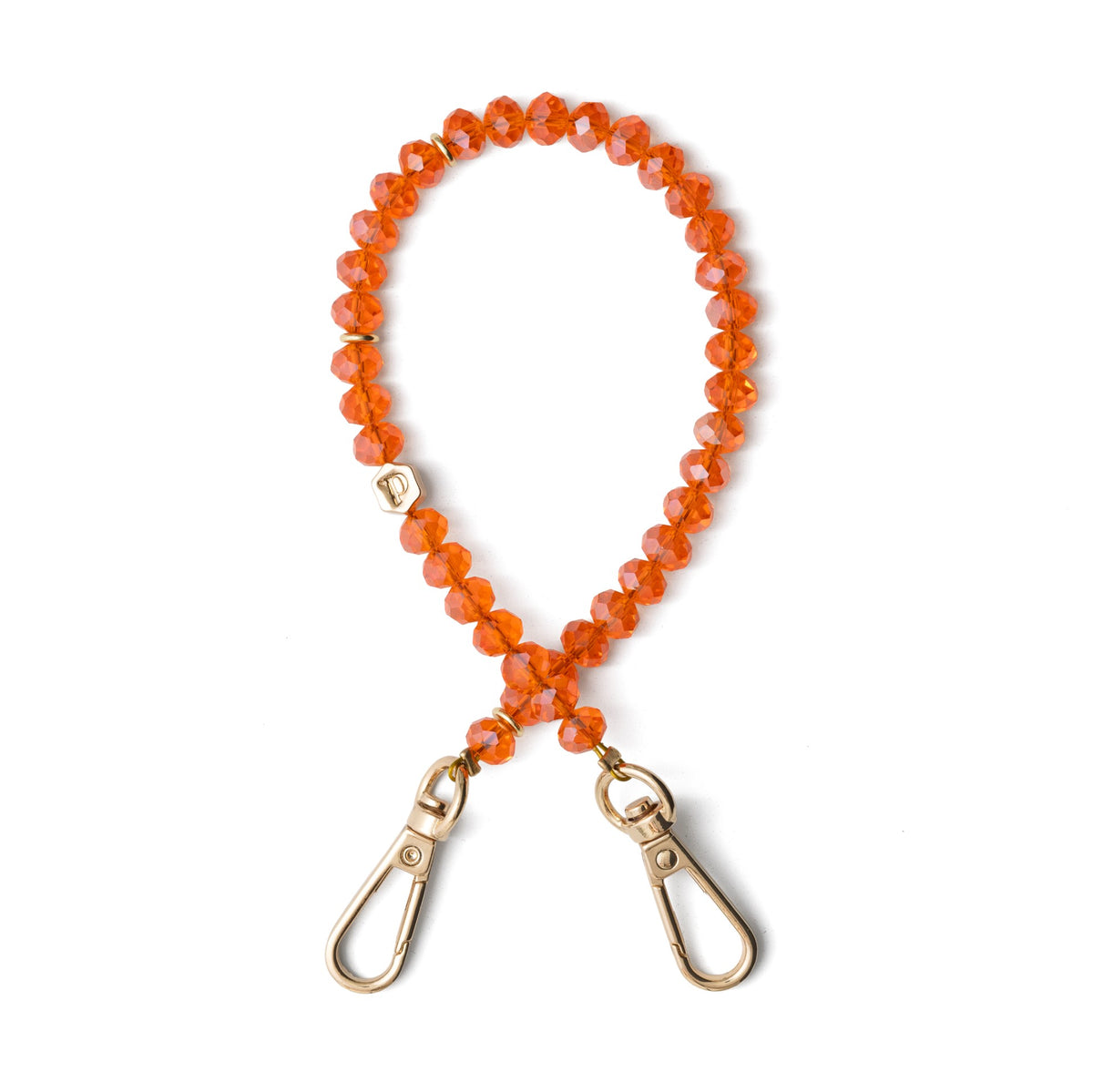 Phone Charm | Beaded | Vivianne - Stylish orange phone charm strap made with vibrant beads.