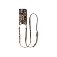 Classic set | iPhone | Leopard - Trendy leopard print iPhone case with slimline strap for stylish convenience.