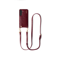 Classic set | Samsung | Burgundy - Stylish phone case with cardholder in rich burgundy color with matching phone strap.