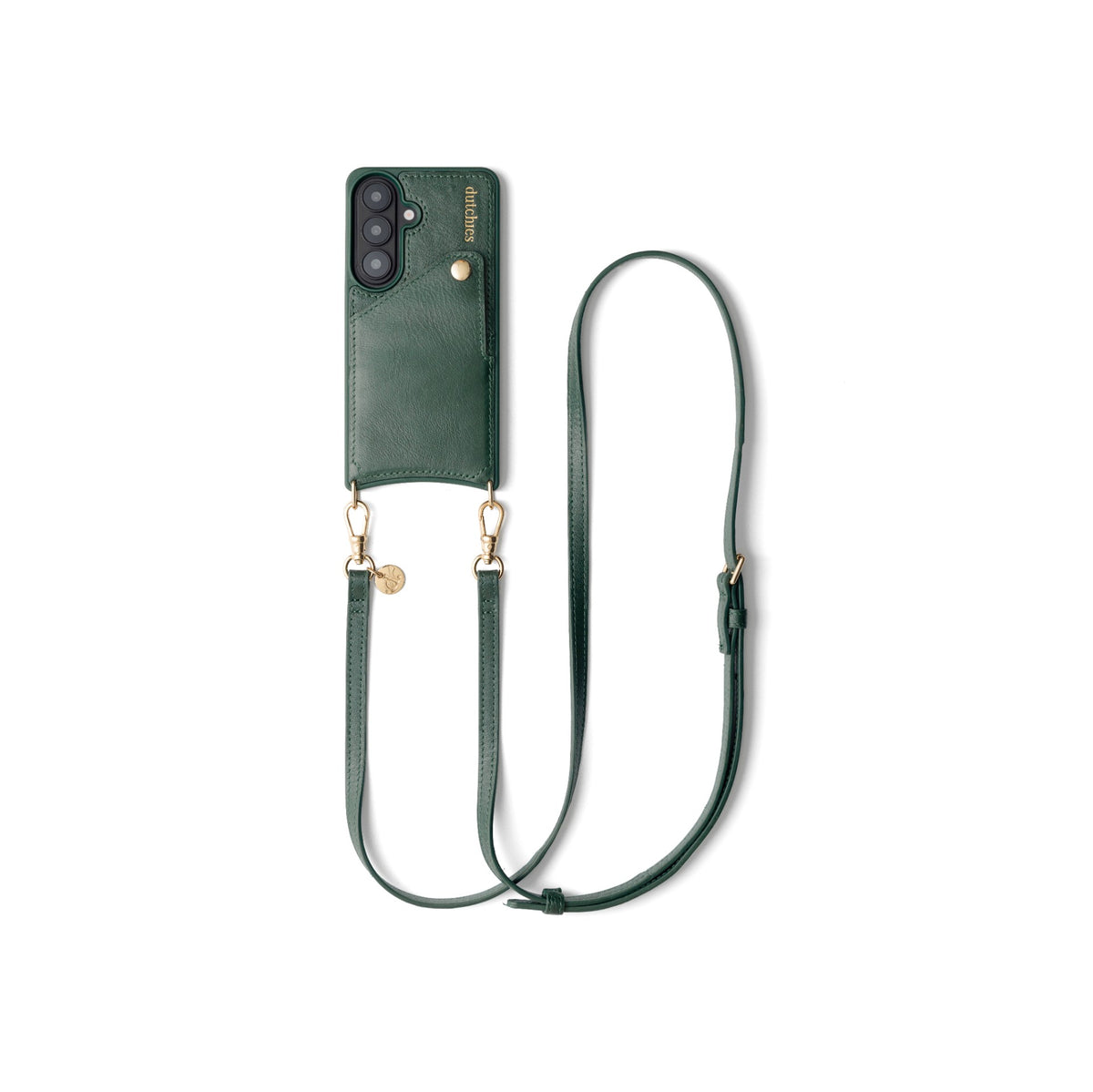 Classic Set | Samsung | Forest Green - Stylish leather phone case with strap in forest green.
