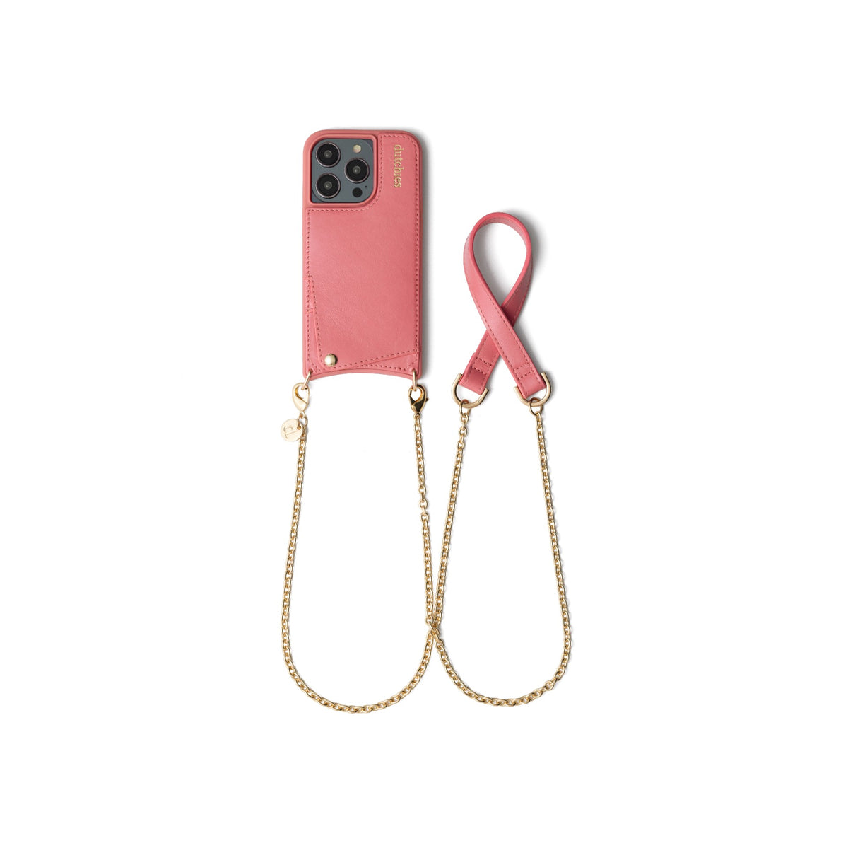 Spanish Chain Set | iPhone | Pink - Stylish leather case and chain for handsfree convenience.