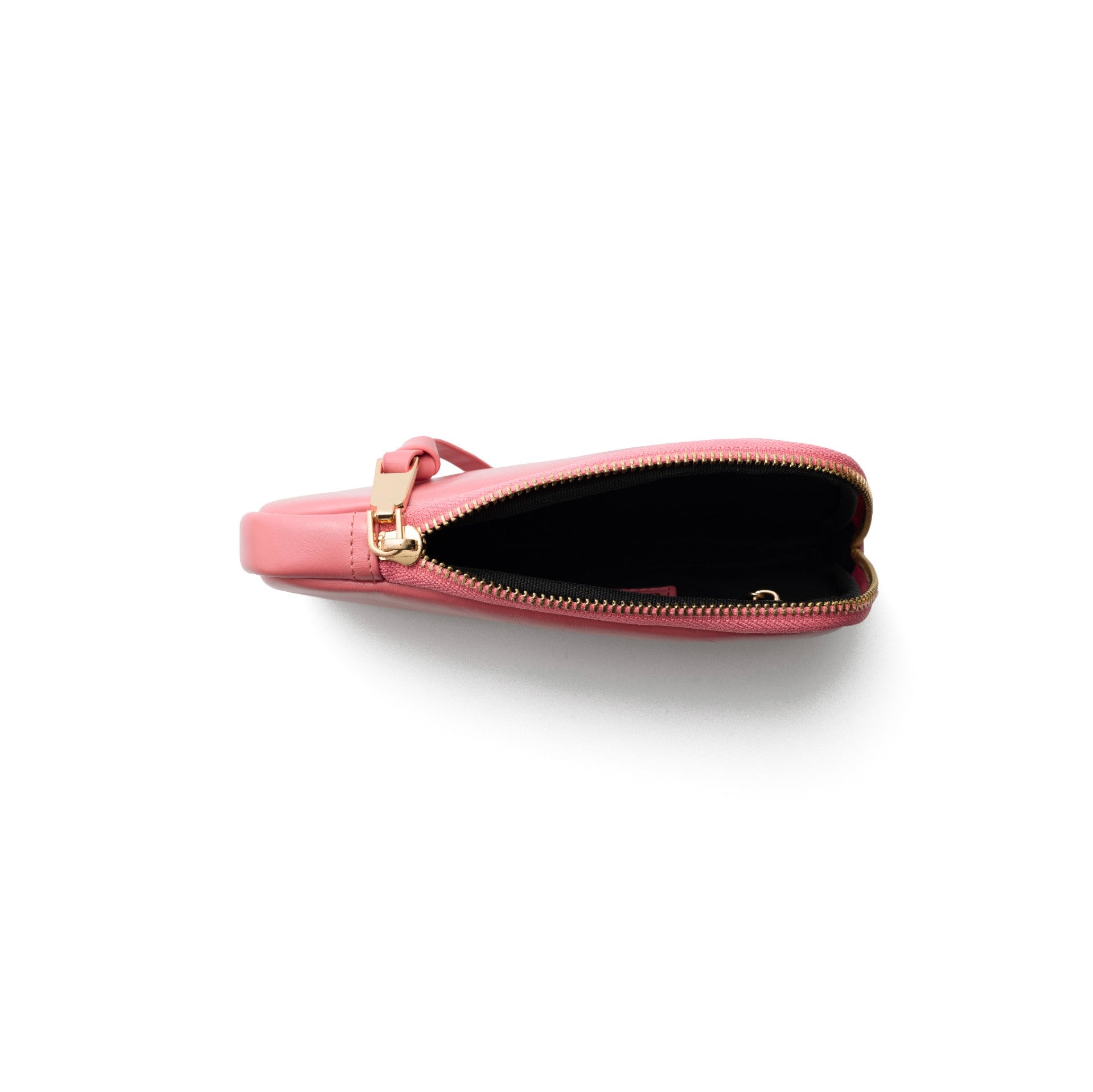 Top view of the Phone Bag Rose Set | Pink showcasing its stylish design and zipper opening.