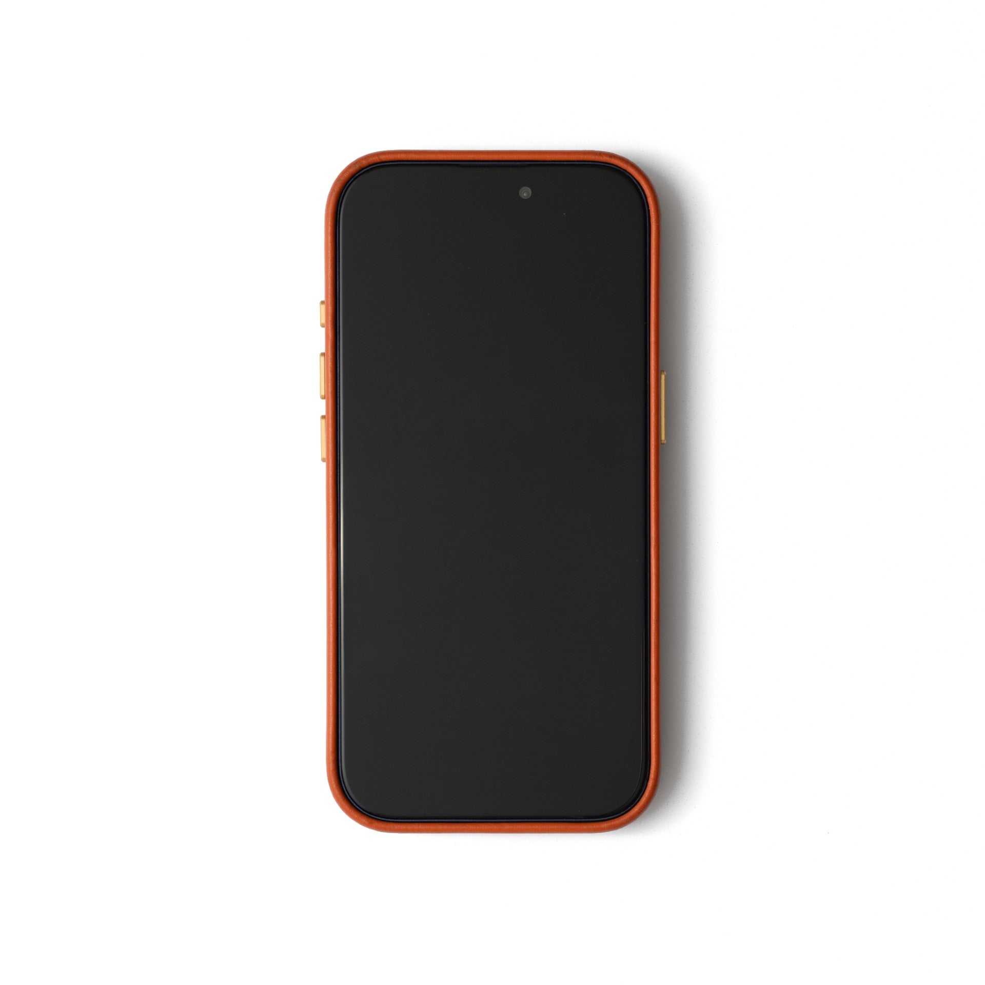 iPhone Case | Orange (Full Wrapped) showing a phone with a sleek orange cover, blending style and protection.