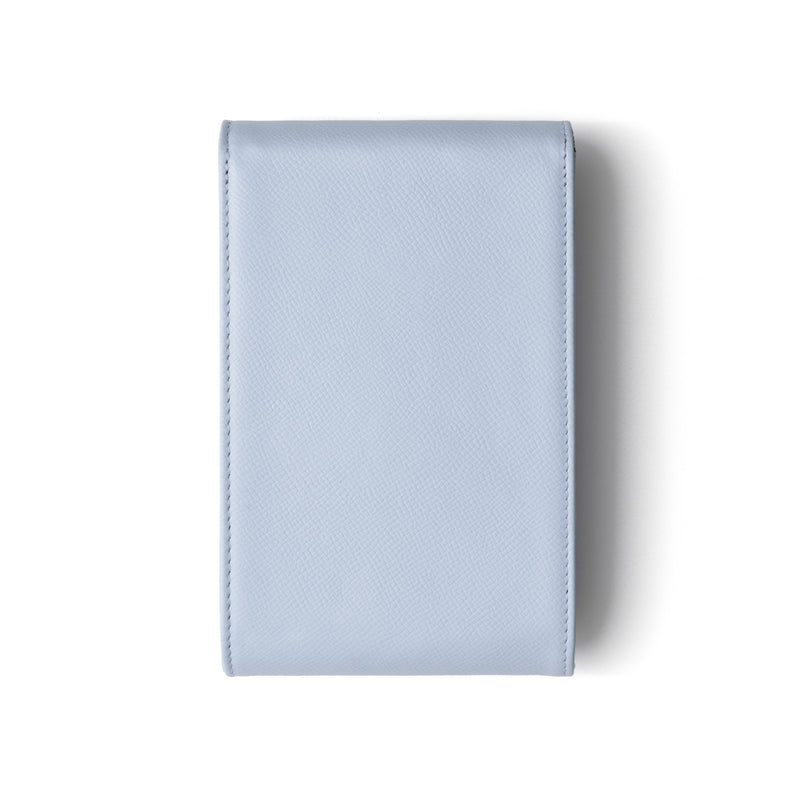 Phone Bag Juliet | Blue - Handmade leather phone bag in soft blue, perfect for any phone model.