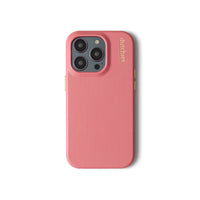 Coque iPhone | Pink (Full Wrapped) en cuir fabriquée à la main, à la finition lisse pour un style protecteur.