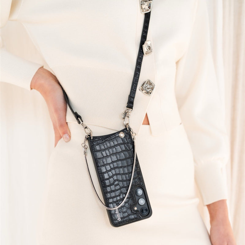 Phone Strap | Slimline Silver | Noir