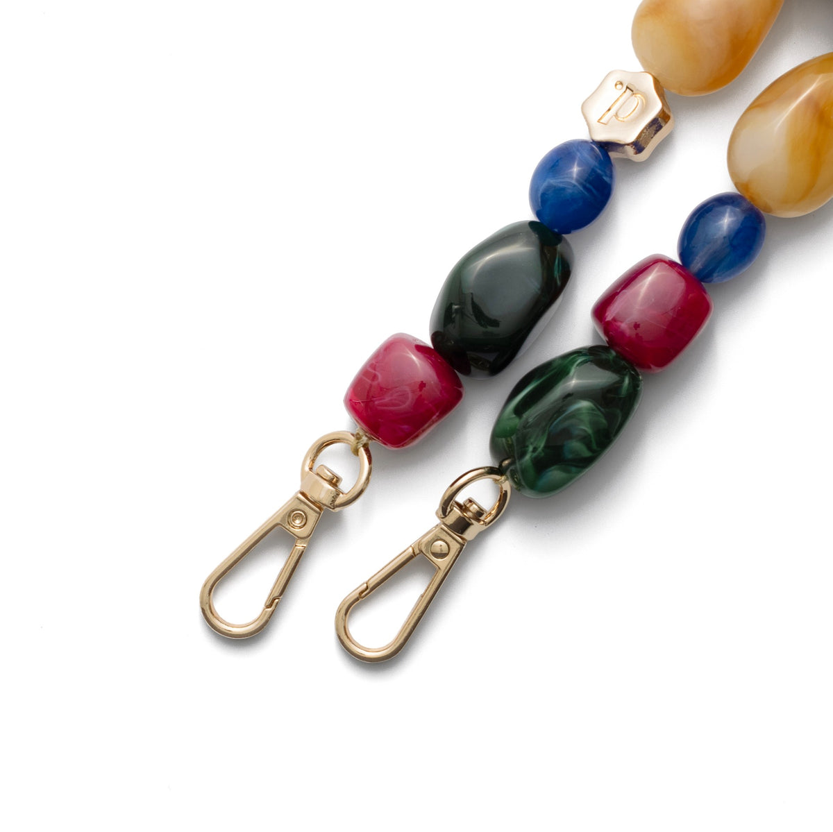 Phone Charm | Beaded | Lizzy featuring colorful beads and gold clips for style and functionality.