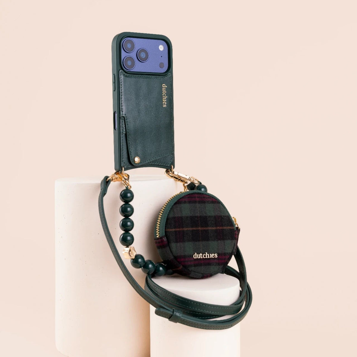 Luxury Set | iPhone | Forest Green featuring a stylish phone case and chic accessory for on-the-go glam.