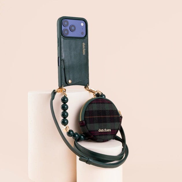 Luxury Set | iPhone | Forest Green featuring a stylish phone case and chic accessory for on-the-go glam.