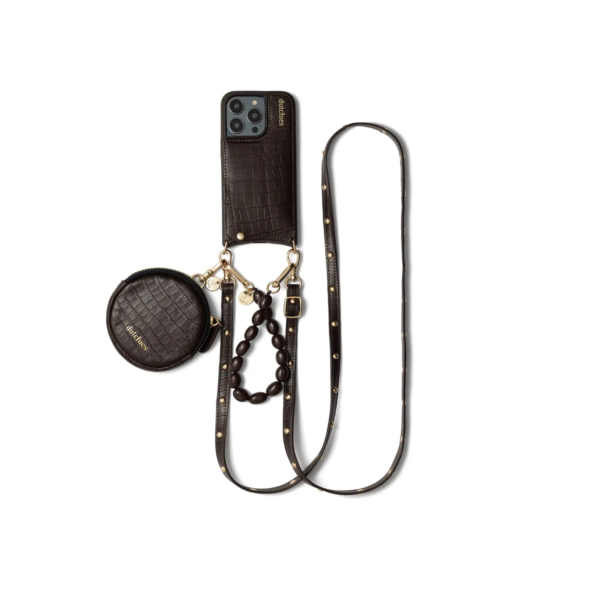 Luxury set | iPhone | Chocolate Brown - stylish phone case and accessories, chic and practical for daily use.