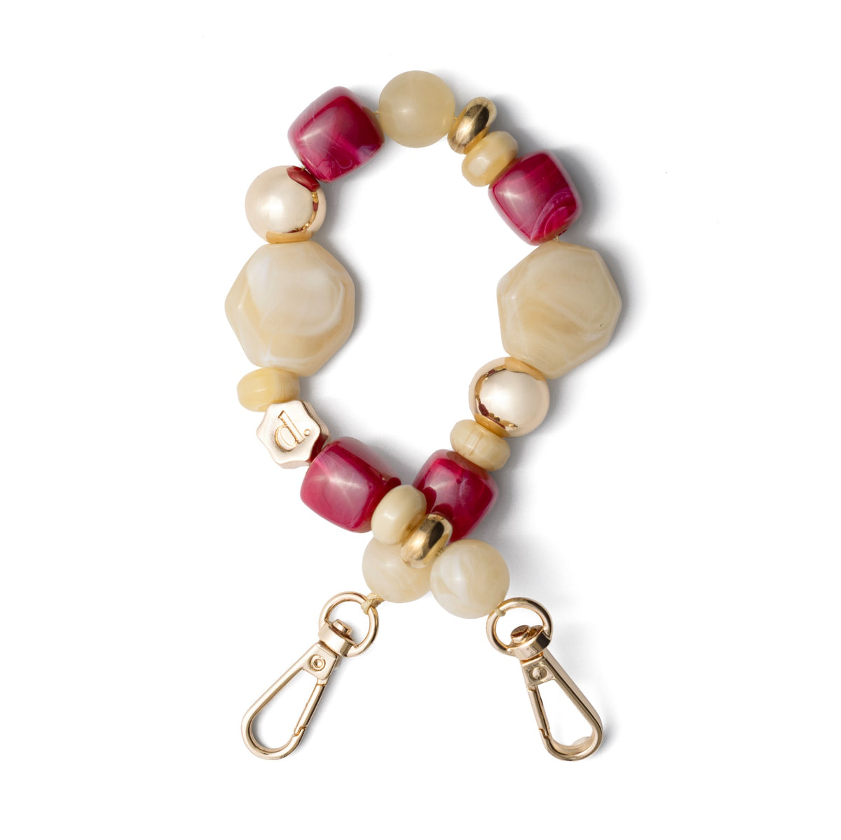 Phone Charm | Beaded | Mala featuring colorful beads and gold accents, perfect for showcasing courage and style.