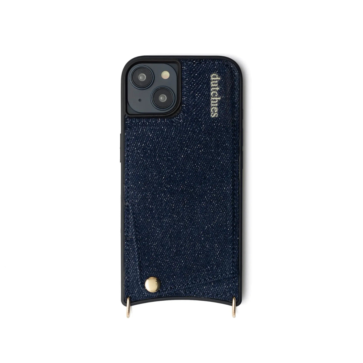 iPhone Case | Denim Glitter, featuring durable denim, cardholder, and premium metal finishes for stylish protection.