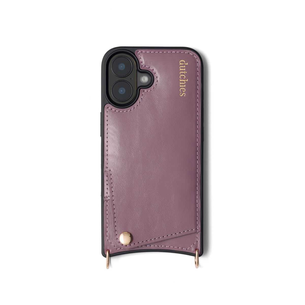 iPhone Case | Mauve - handcrafted leather case with cardholder and metal finishes.