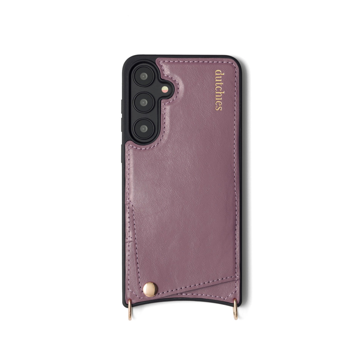 Samsung Case | Mauve, handcrafted leather case with cardholder and snap button closure for extra protection.