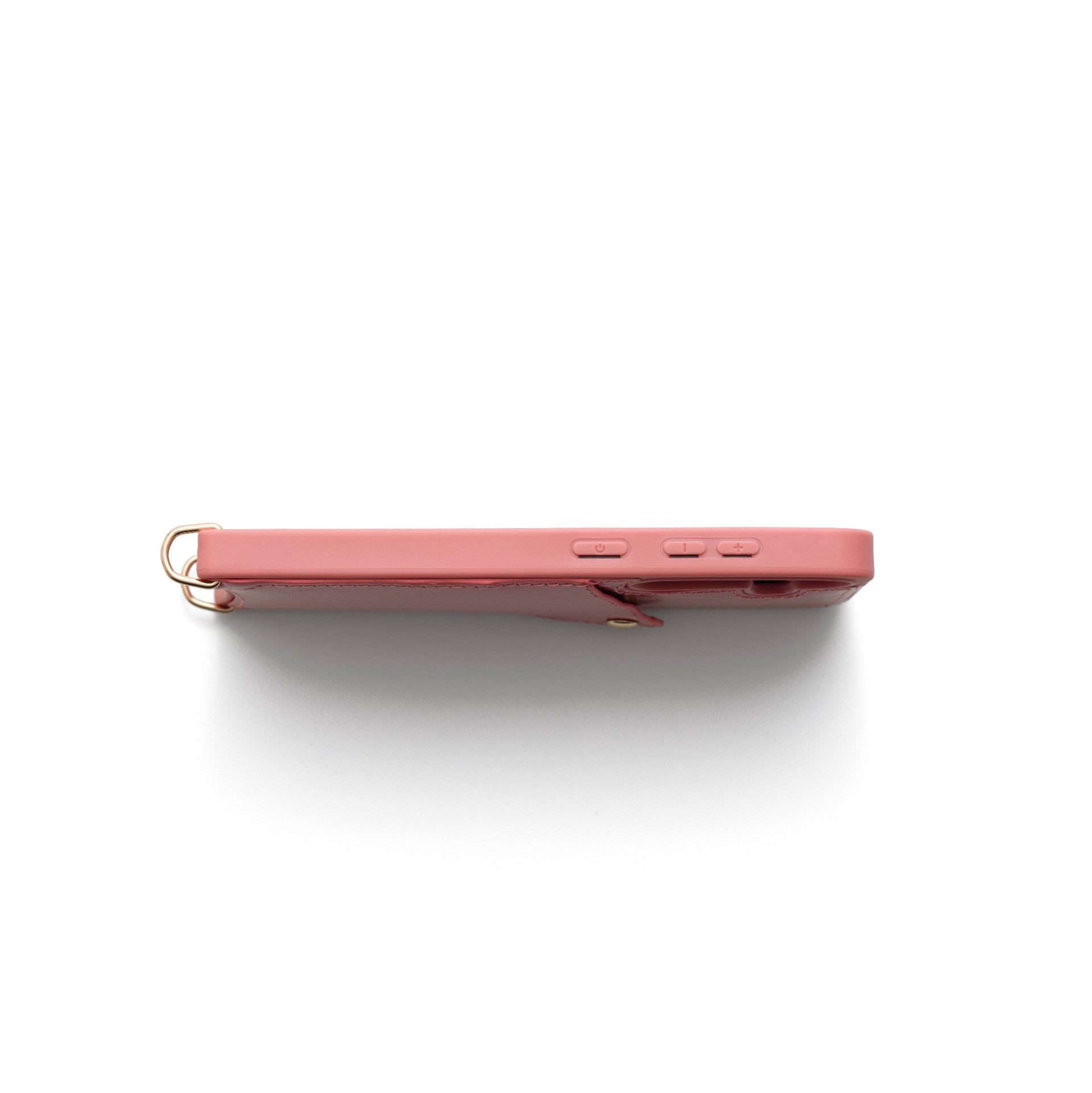 Samsung Case | Pink showcased from the side, featuring a sleek design and gold accents.