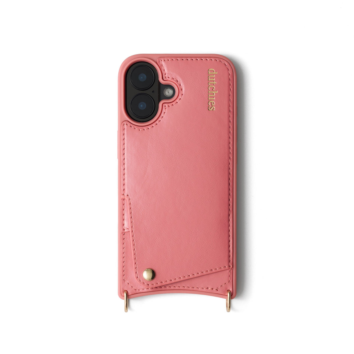 iPhone Case | Pink made from genuine leather with premium finishes and cardholder, perfect for style and protection.