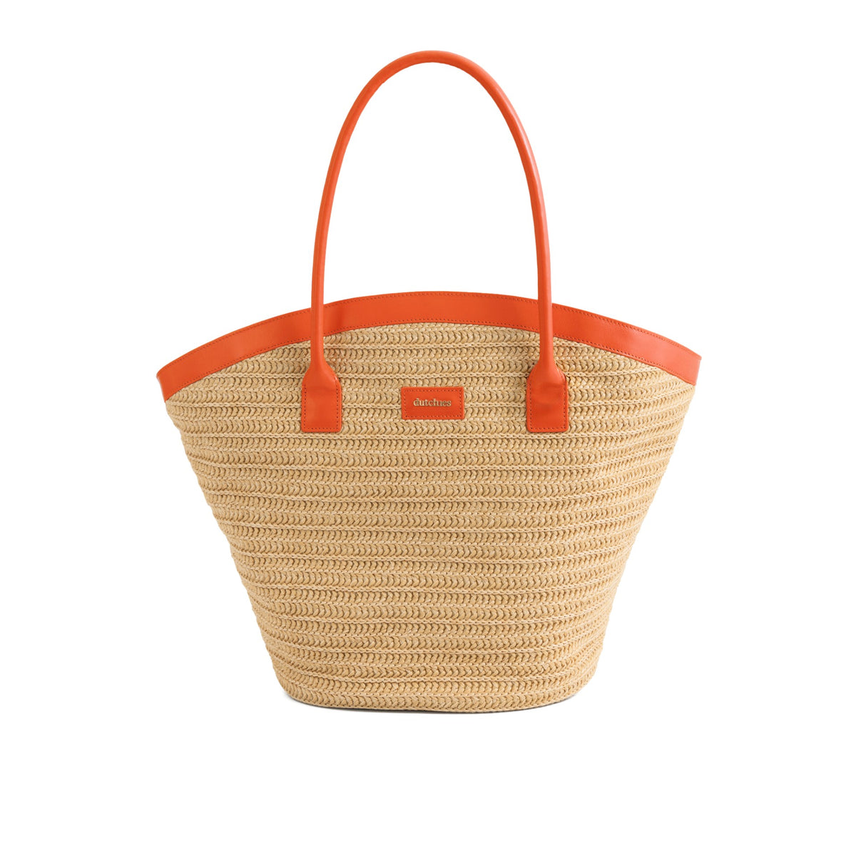 Beach Bag | Raffia Orange - Stylish orange and straw beach bag perfect for summer outings.