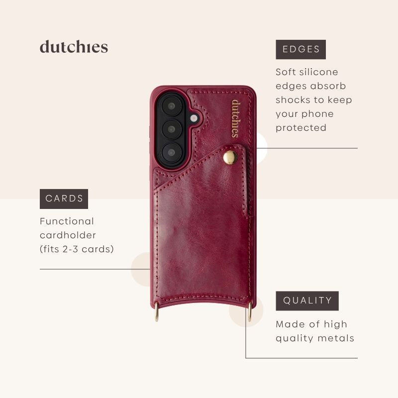 Classic Set | Samsung | Raspberry Red - Stylish Samsung case in raspberry red with cardholder feature.