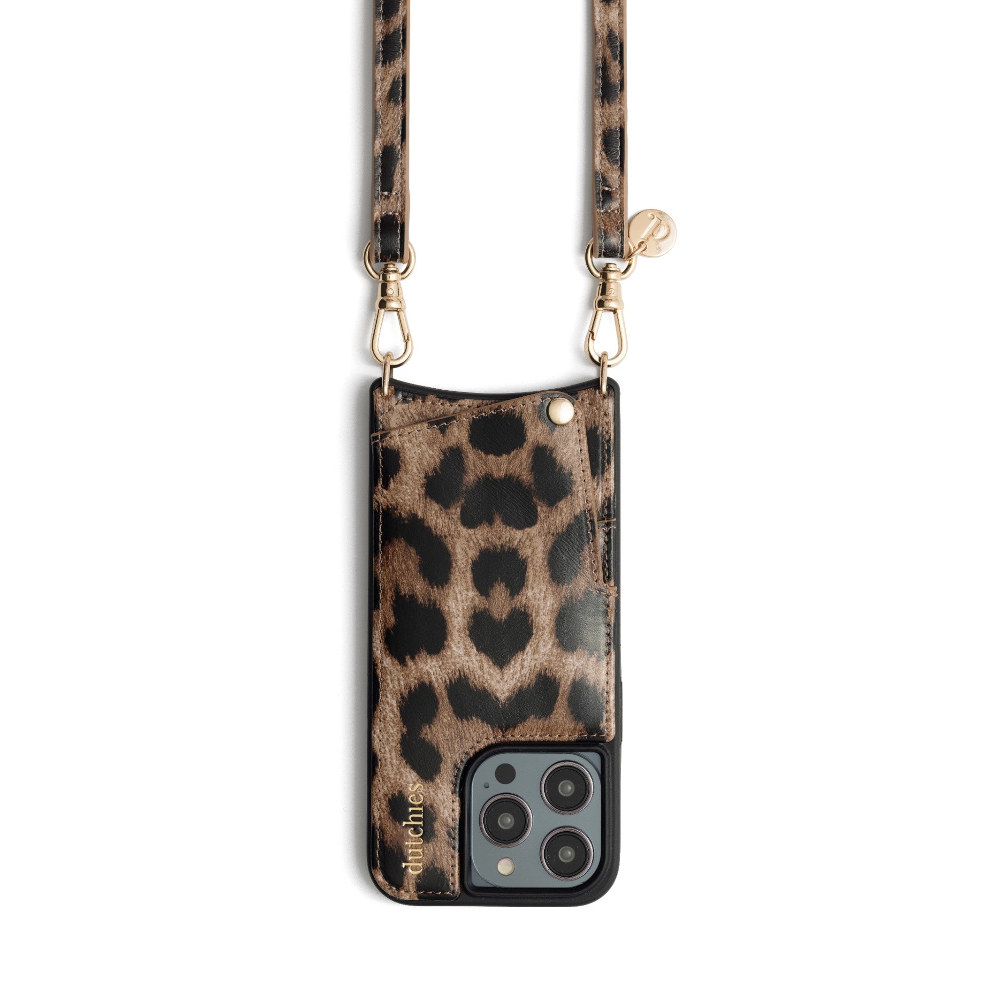 Phone strap | Slimline | Leopard with stylish leopard print design, ideal for hands-free convenience.