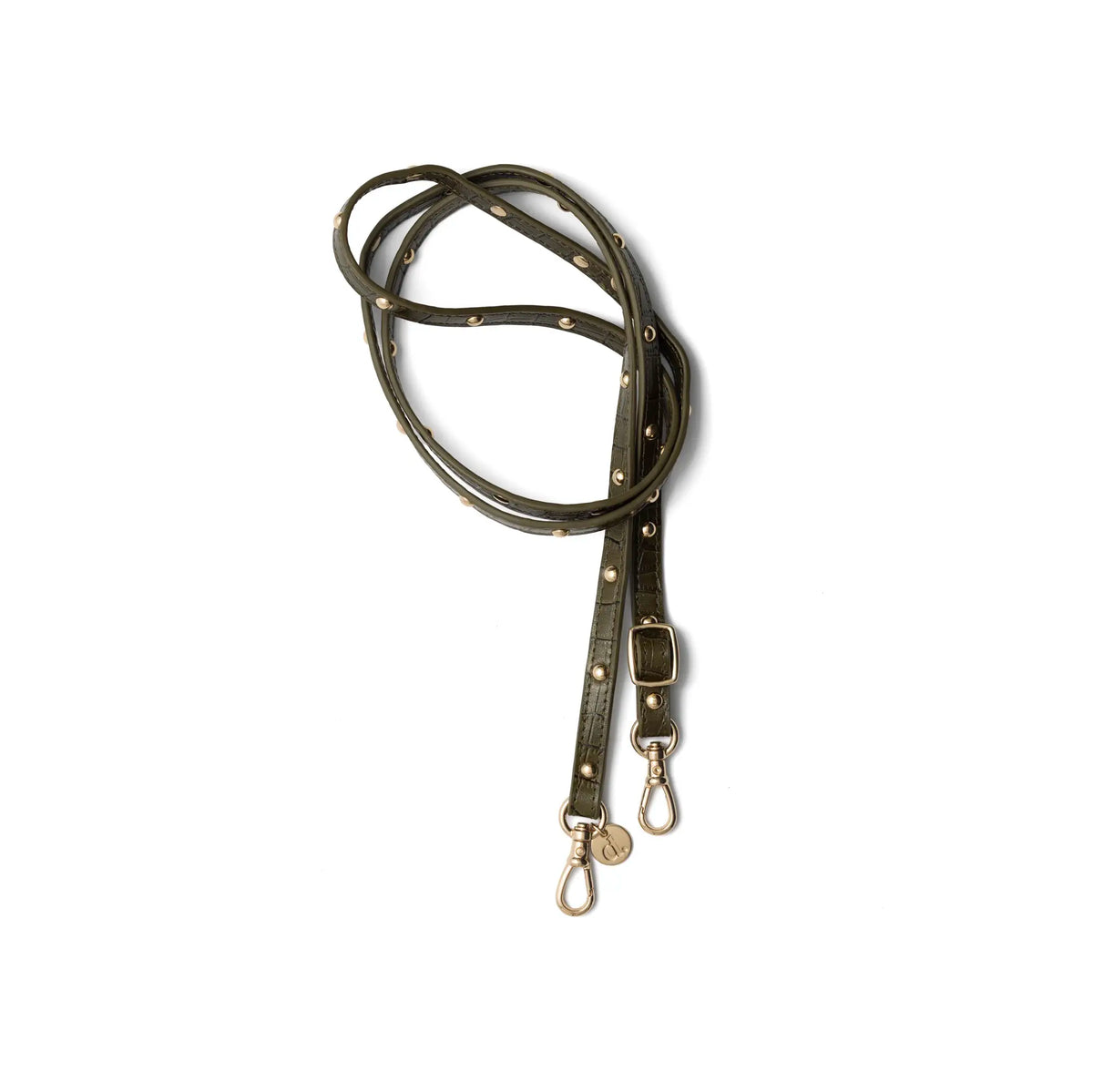 Phone strap | Slimline with Studs | Olive Green