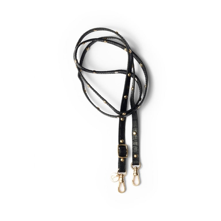 Slimline | Strap with gold studs | Noir | Gold