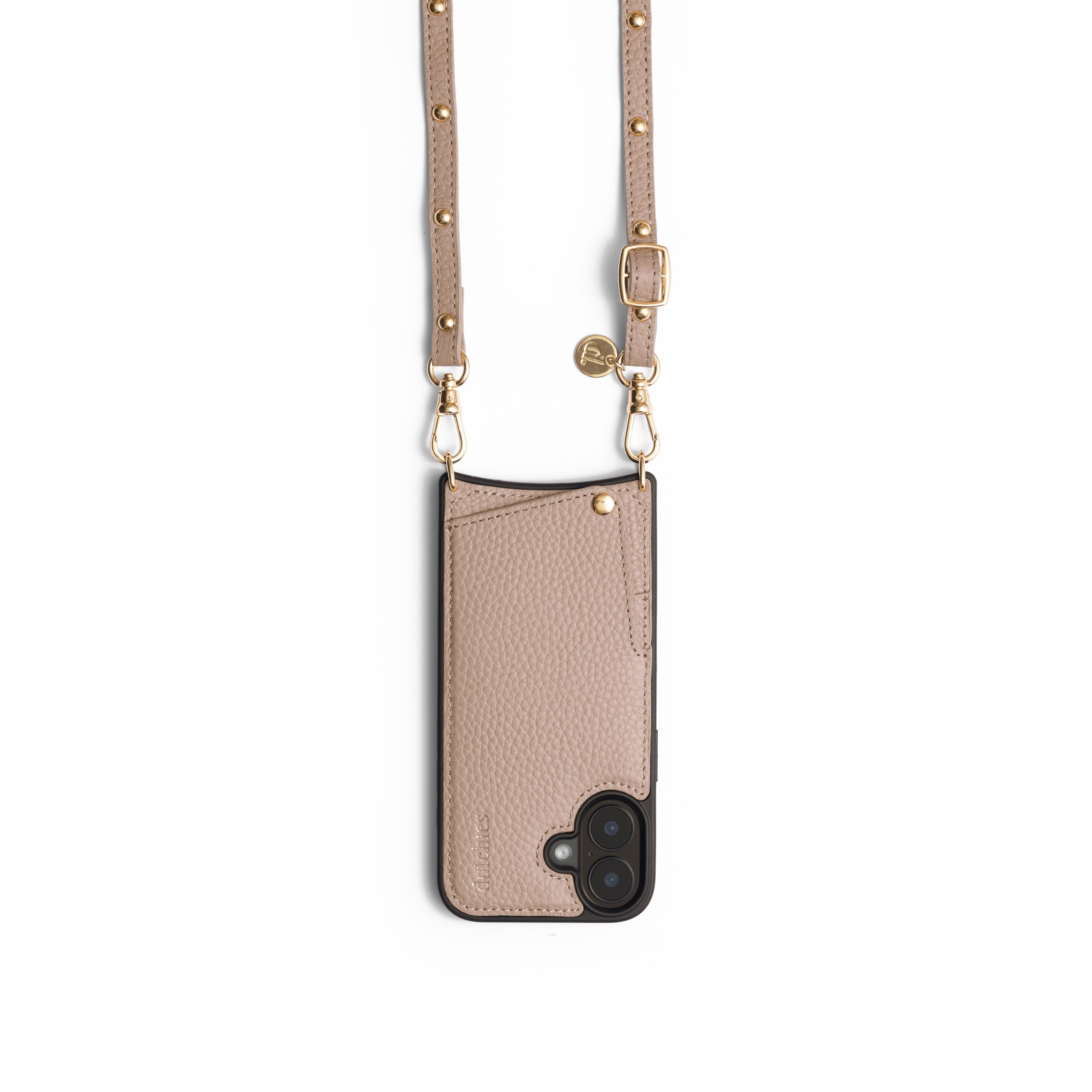 Slimline | Strap with gold studs | Beige