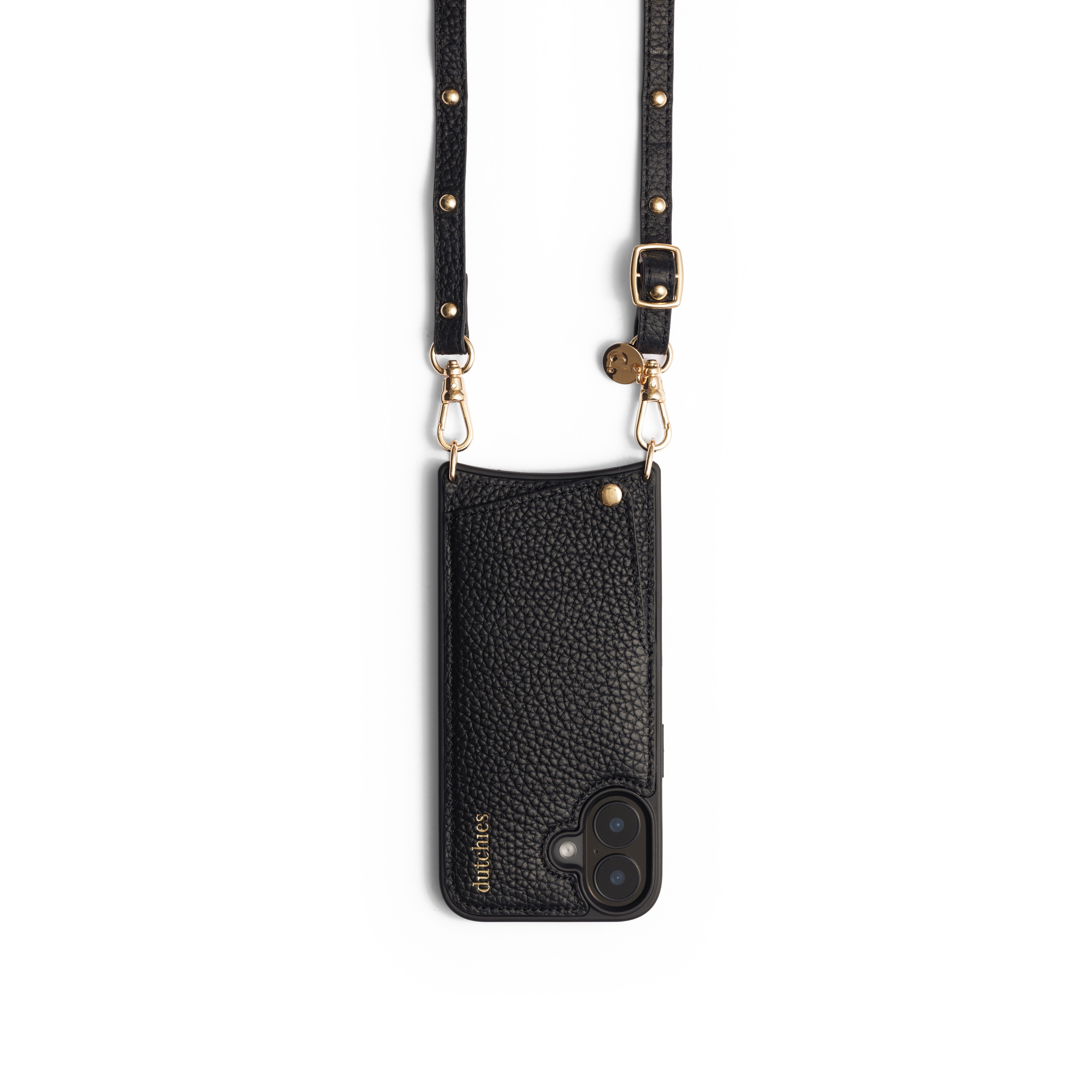 Slimline | Strap with gold studs | Black