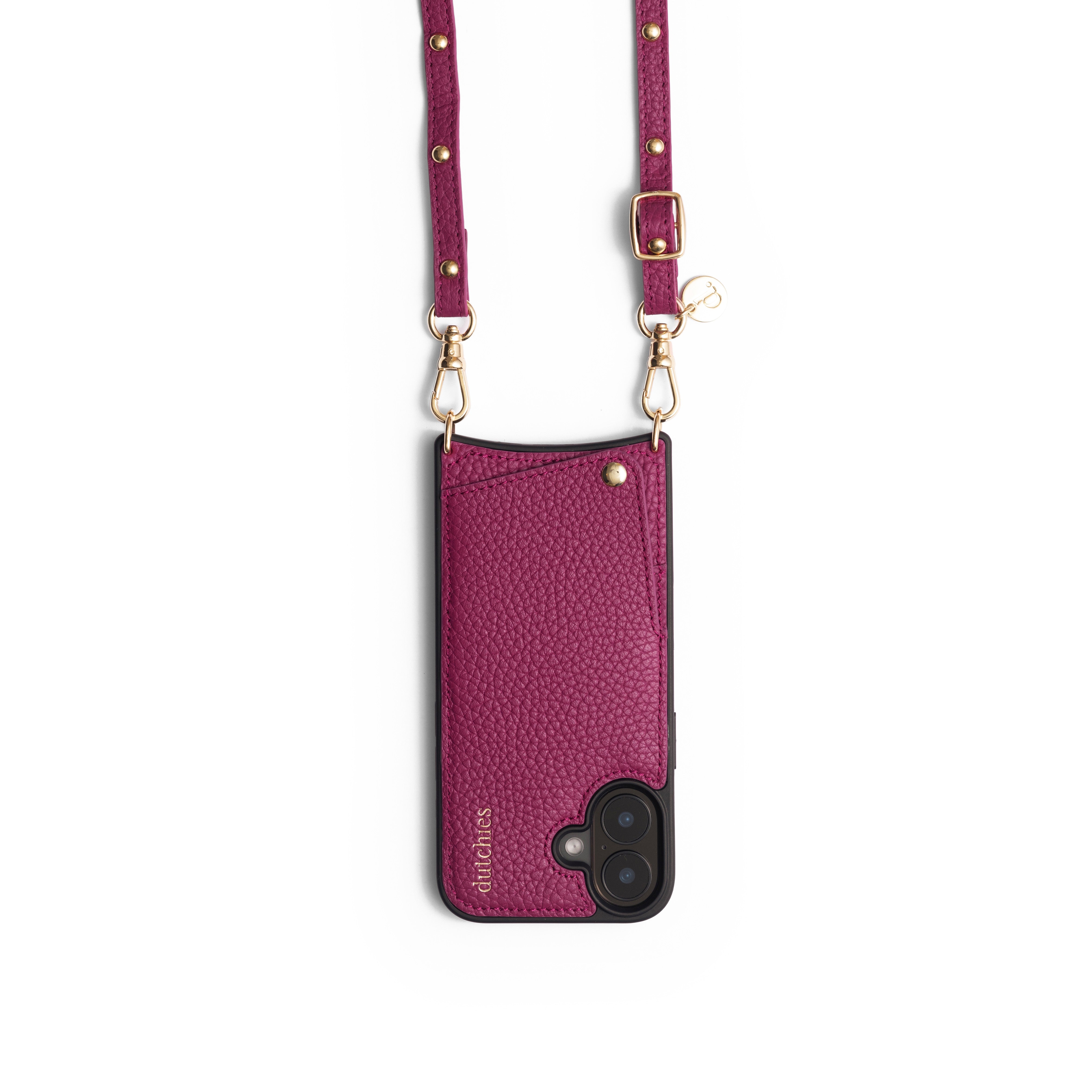 Slimline | Strap with gold studs | Ruby