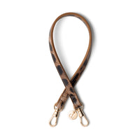 Phone charm | Slimline | Leopard - stylish thin leather strap with gold accents for hands-free convenience.