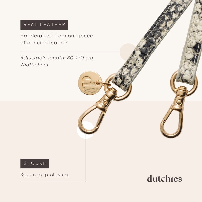 Phone Strap | Slimline | Snake - Handcrafted genuine leather phone strap with secure clip closure and adjustable length.