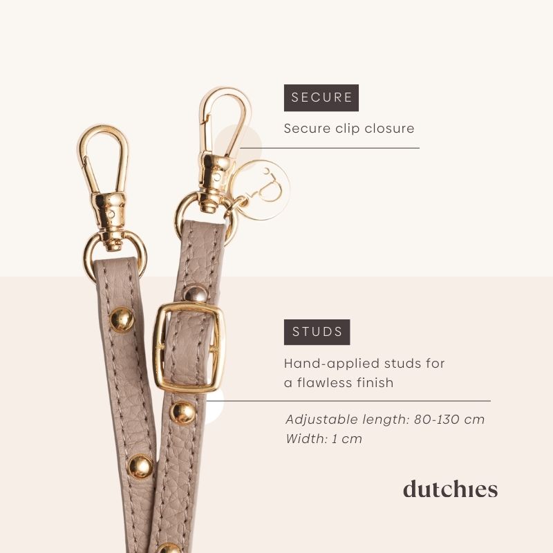 Slimline | Strap with gold studs | Beige