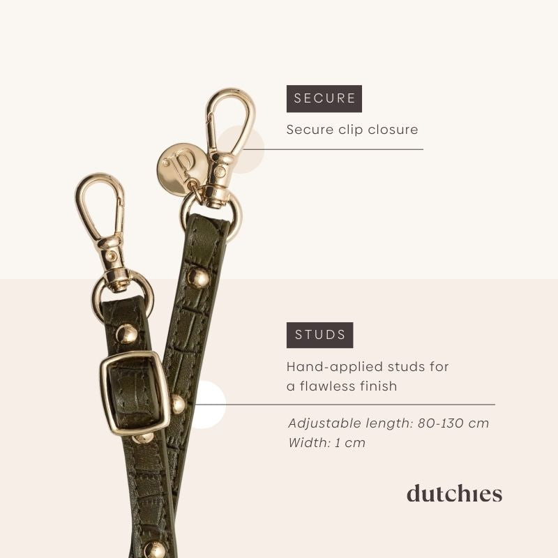 Phone strap | Slimline with Studs | Olive Green