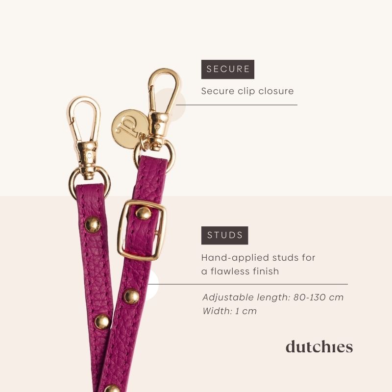 Slimline | Strap with gold studs | Ruby