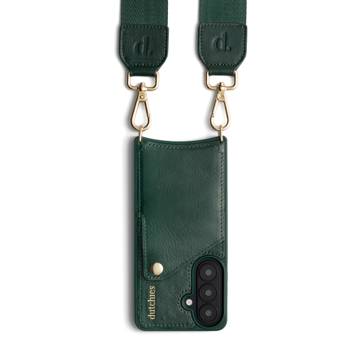 Phone Strap | Basic | Forest Green with a stylish crossbody design and high-quality metal clips.