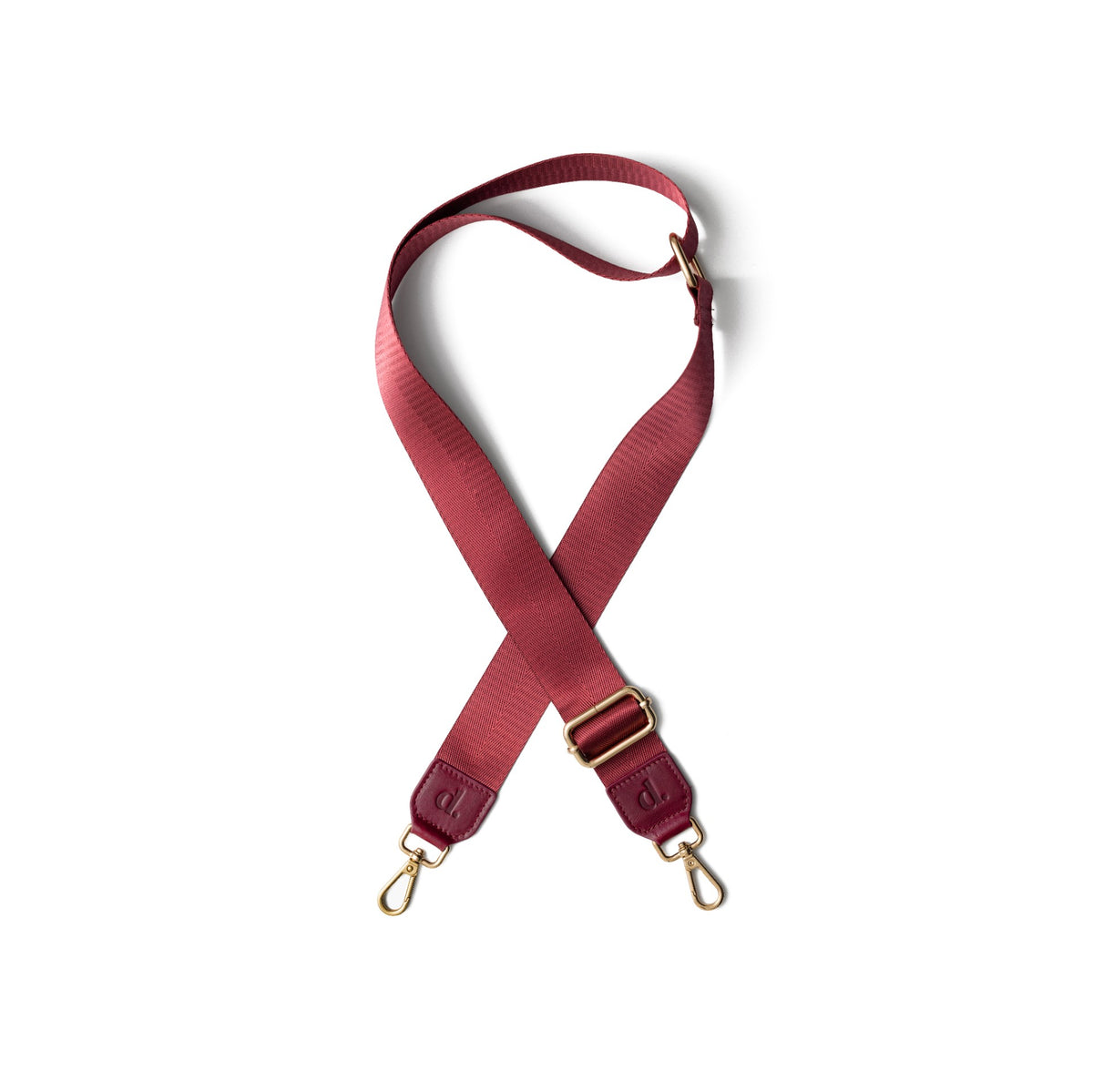 Phone Strap | Basic | Raspberry Red - Handmade crossbody strap in a vibrant raspberry red shade with gold hardware.