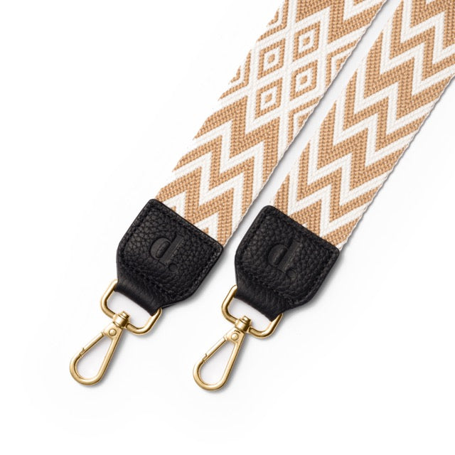 Beige Chevron Strap | Black | for your smartphone | Dutchies